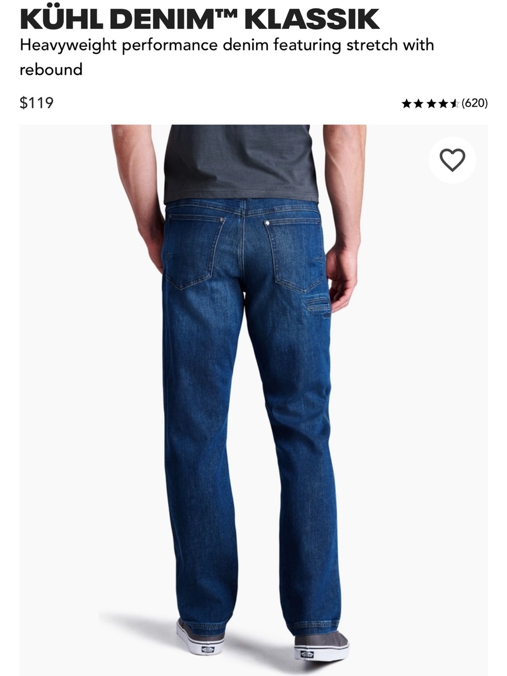 KÜHL Klassik Straight Jeans - Dark Blue - 34 waist